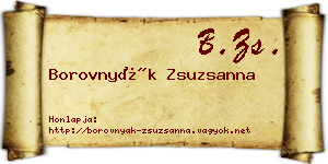 Borovnyák Zsuzsanna névjegykártya